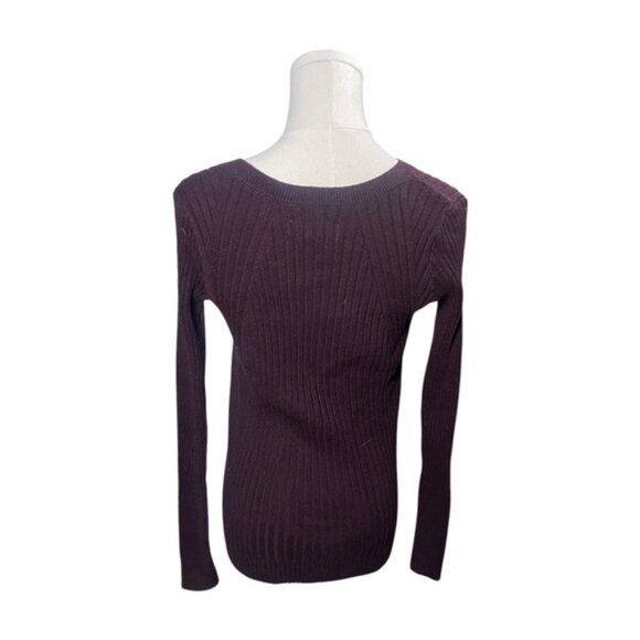 Abercrombie Fitch XS Shirt Sweater Purple V Neck Tops Winter Spring Long Sleeves - Picture 2 of 8